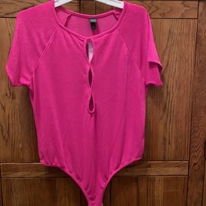 Wild Fable Short Sleeve Thong Bodysuit, Color: Vibrant Pink, Size XXL NEW